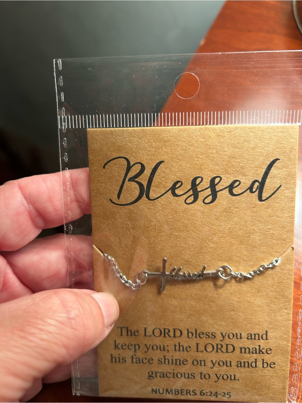 Blessed Cross Bracelet in Silver Tone